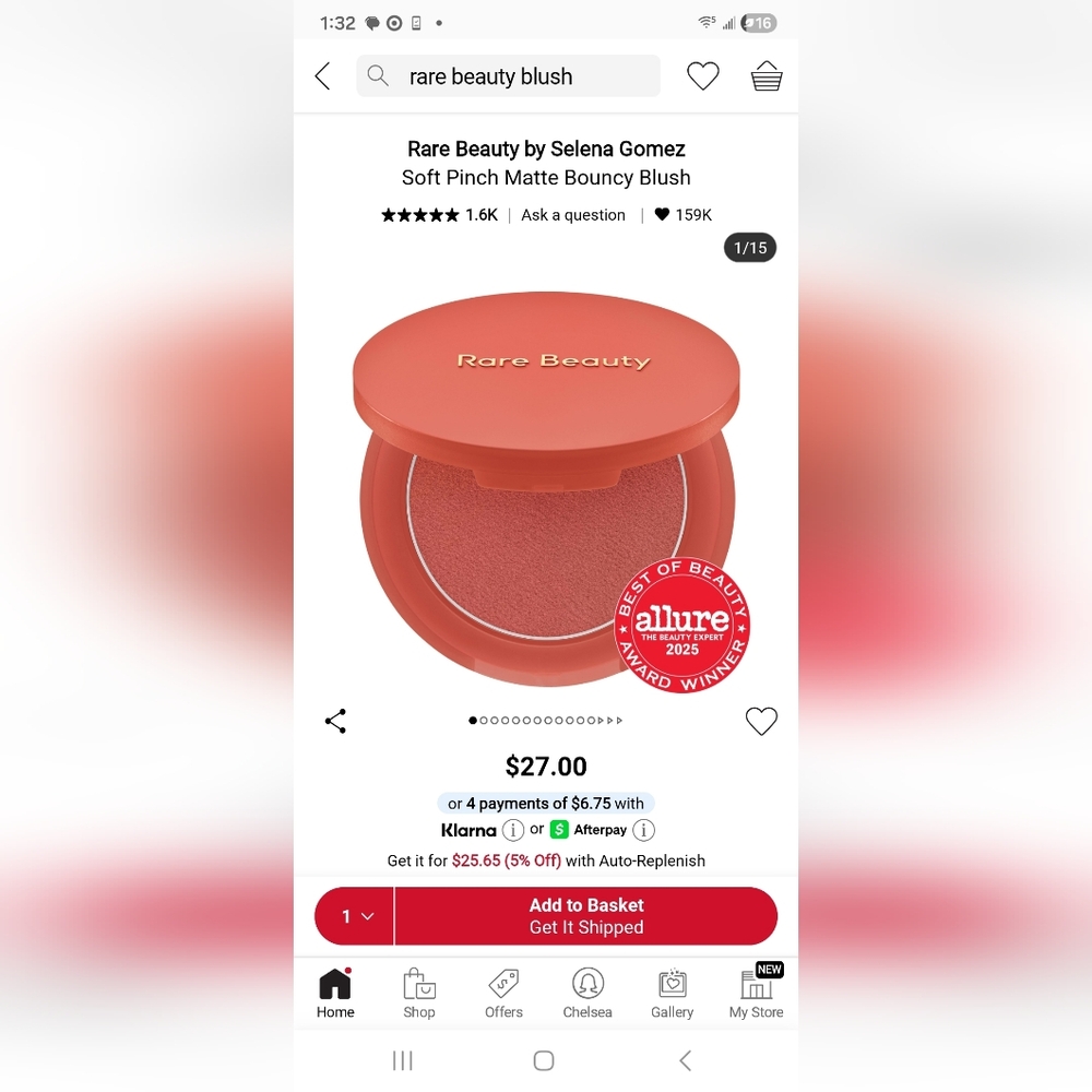 Rare Beauty Soft Pinch Matte Bouncy Blush in "Worth"
